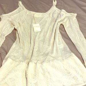 Living doll off the shoulders lightweight  sweater